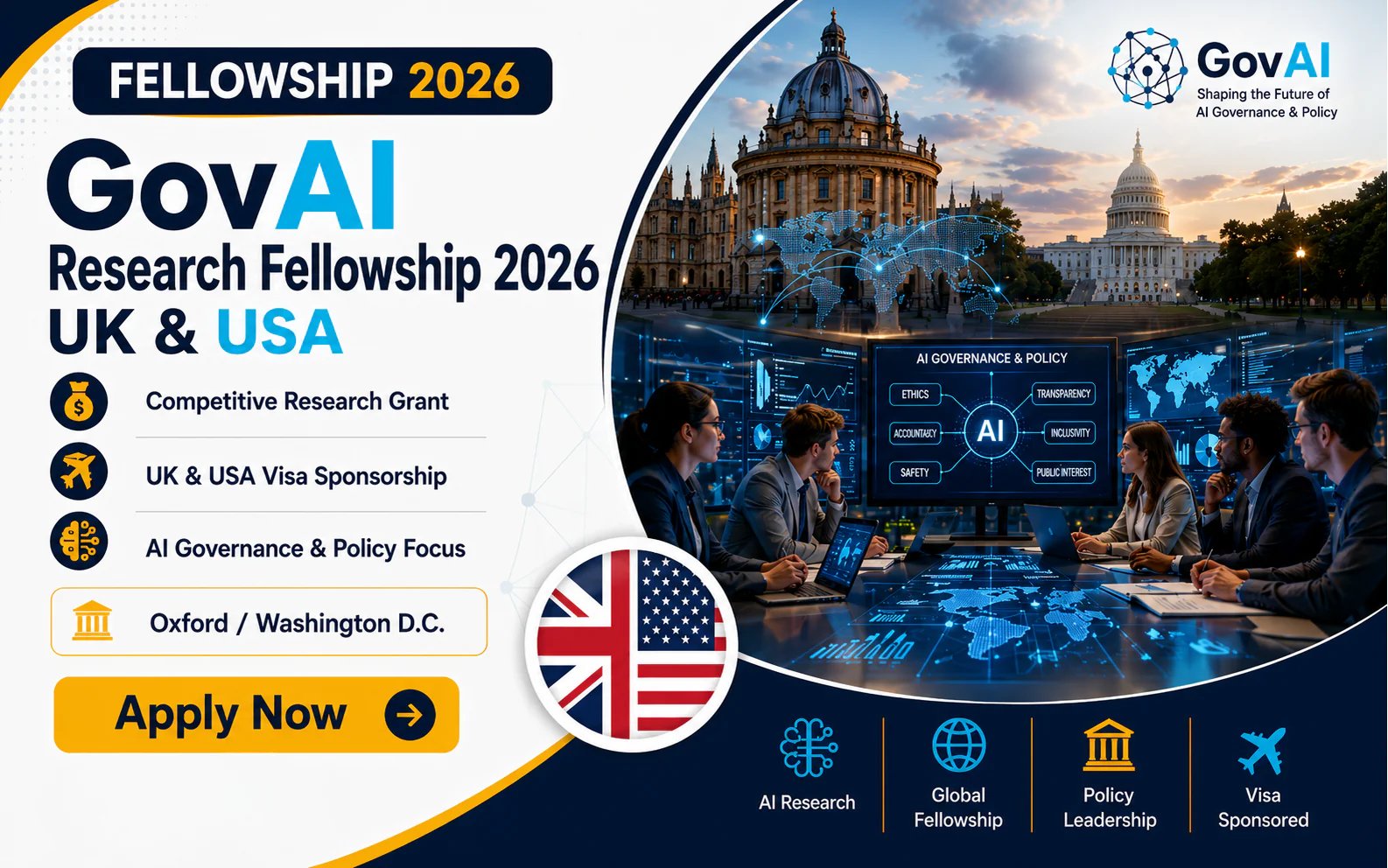 GovAI Research Fellowship 2026 | UK & USA Visa Sponsorship