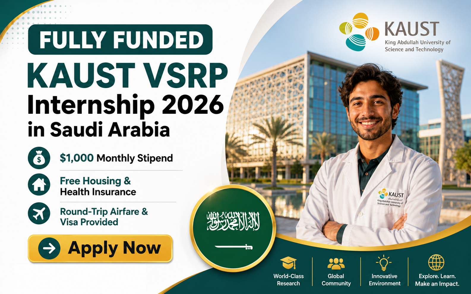 KAUST VSRP Internship 2026 in Saudi Arabia | $1,000 Monthly Stipend