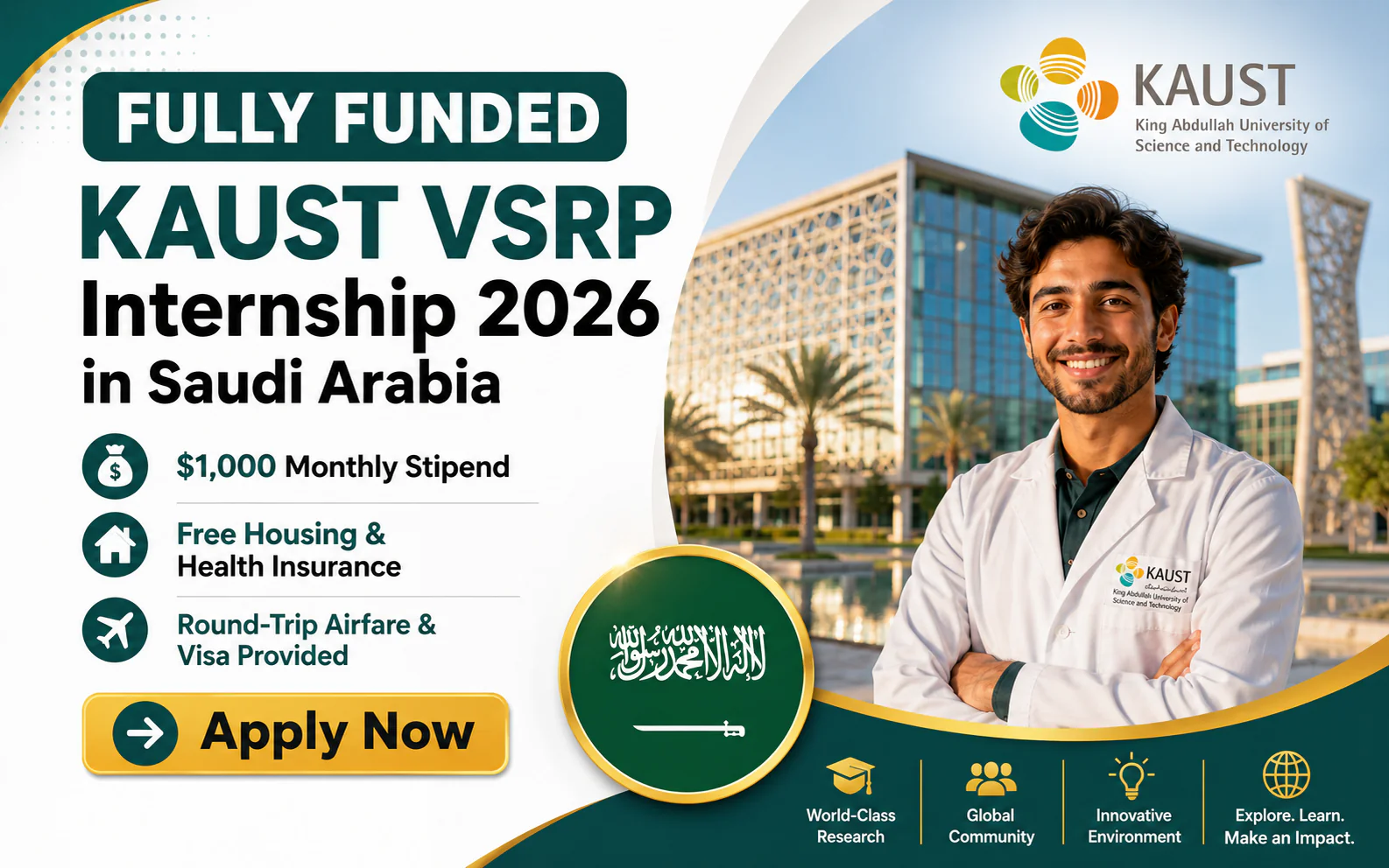 KAUST VSRP Internship 2026 in Saudi Arabia $1,000 Monthly Stipend