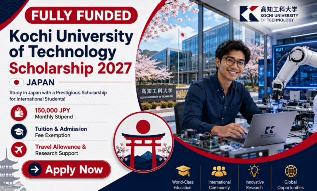 Kochi University of Technology Scholarship 2027 in Japan | Fully Funded