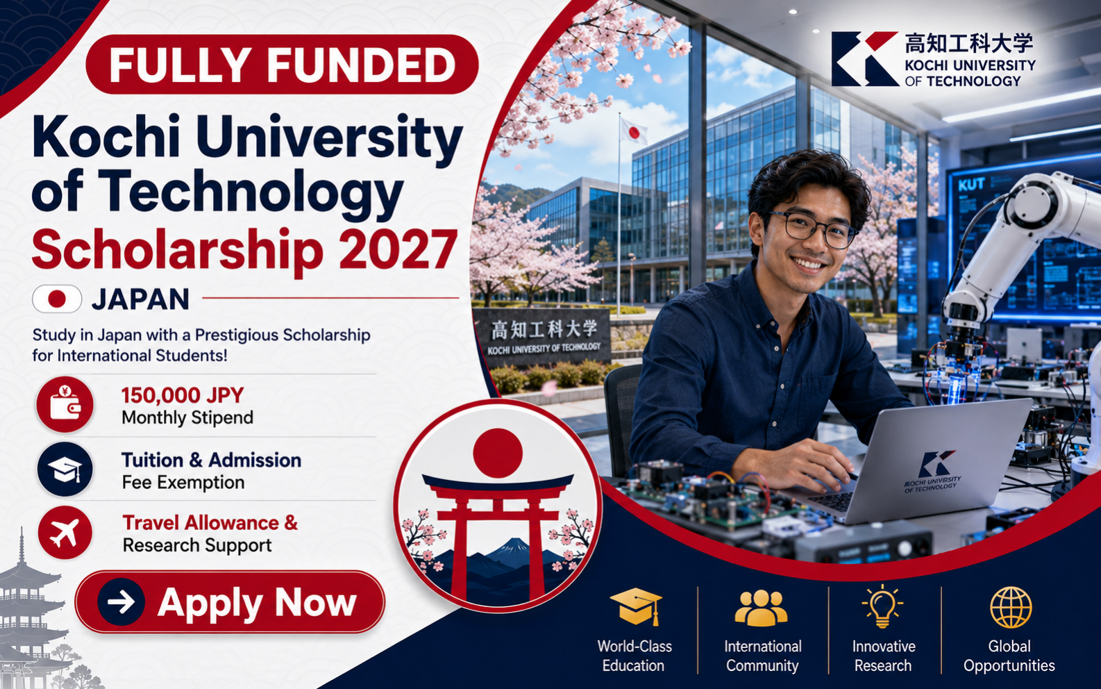Kochi University of Technology Scholarship 2027 in Japan | Fully Funded