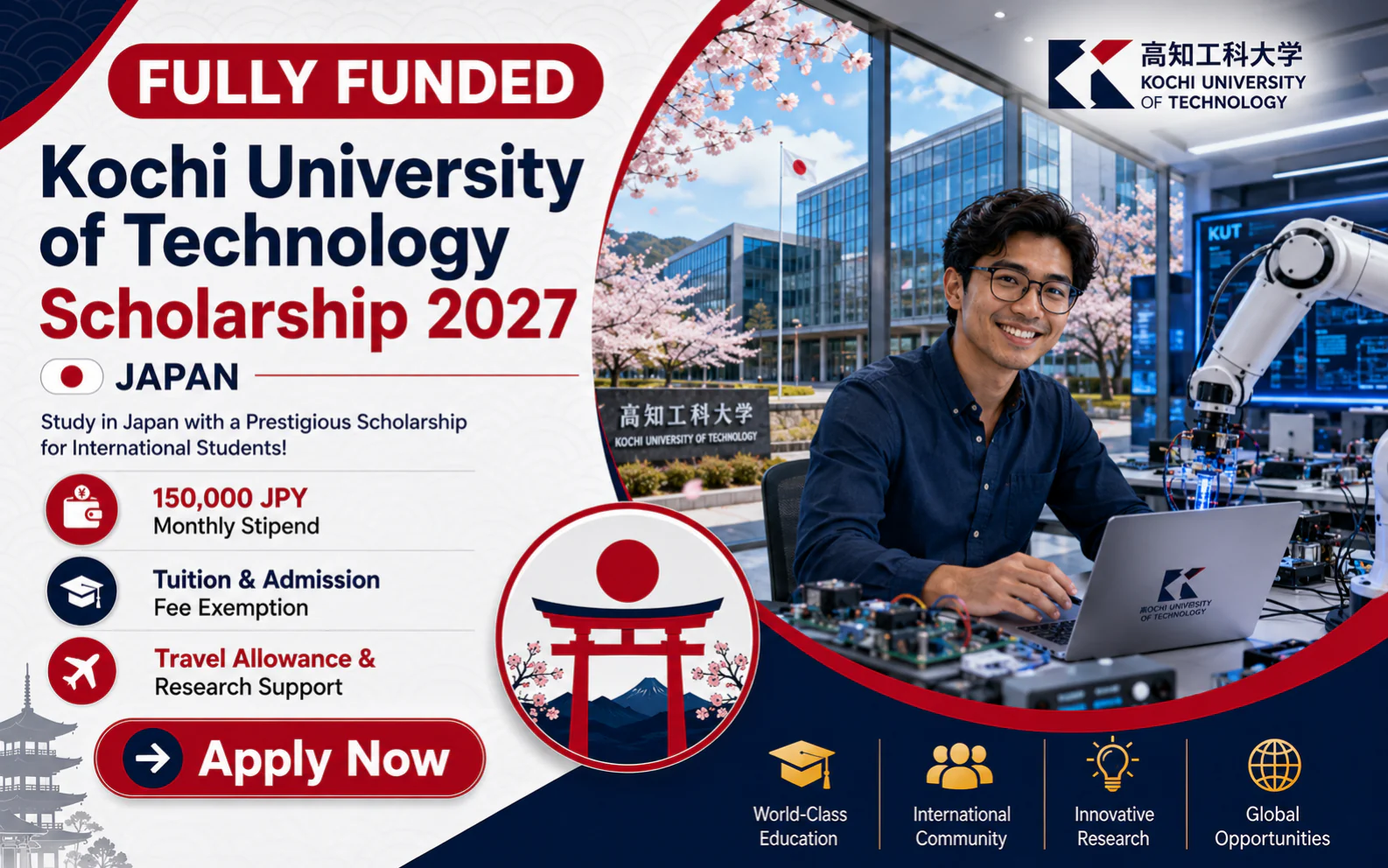 Kochi University of Technology Scholarship 2027 in Japan | Fully Funded