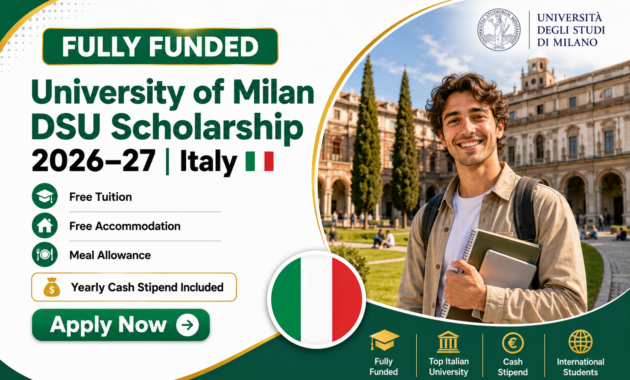 University of Milan DSU Scholarship 2026-27 in Italy | Fully Funded