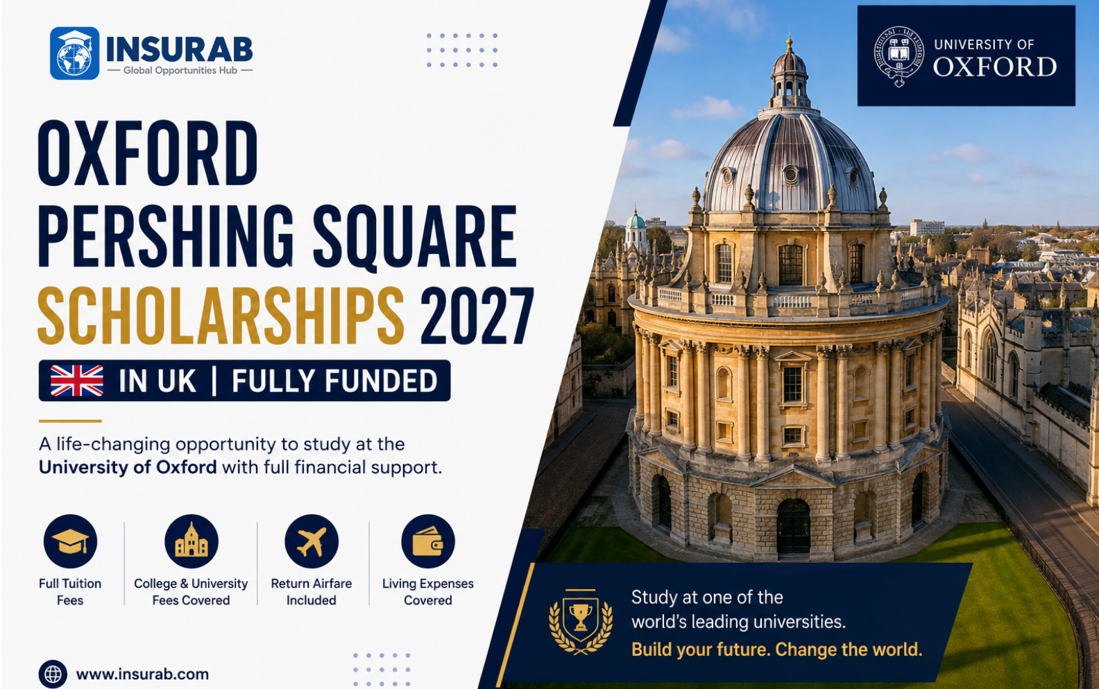 Oxford Pershing Square Scholarships 2027 in UK | Fully Funded