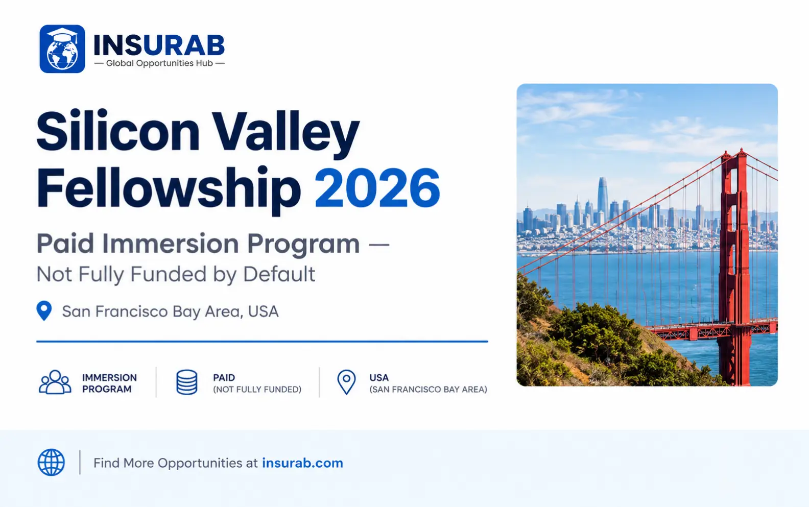 Silicon Valley Fellowship 2026 in San Francisco Bay Area, USA — one-week tech immersion and networking program by Gomry.