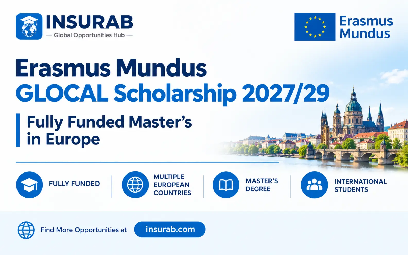 Erasmus Mundus GLOCAL Scholarship 2027/29 | Fully Funded Master's in Europe