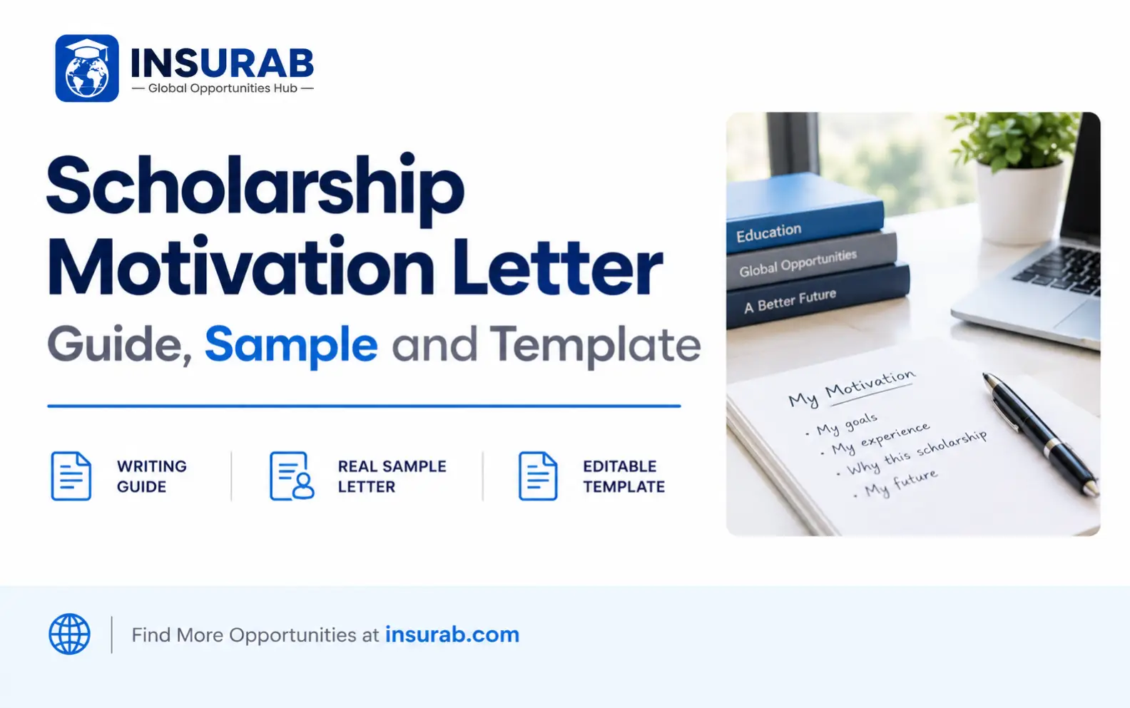 Scholarship motivation letter guide with sample and template